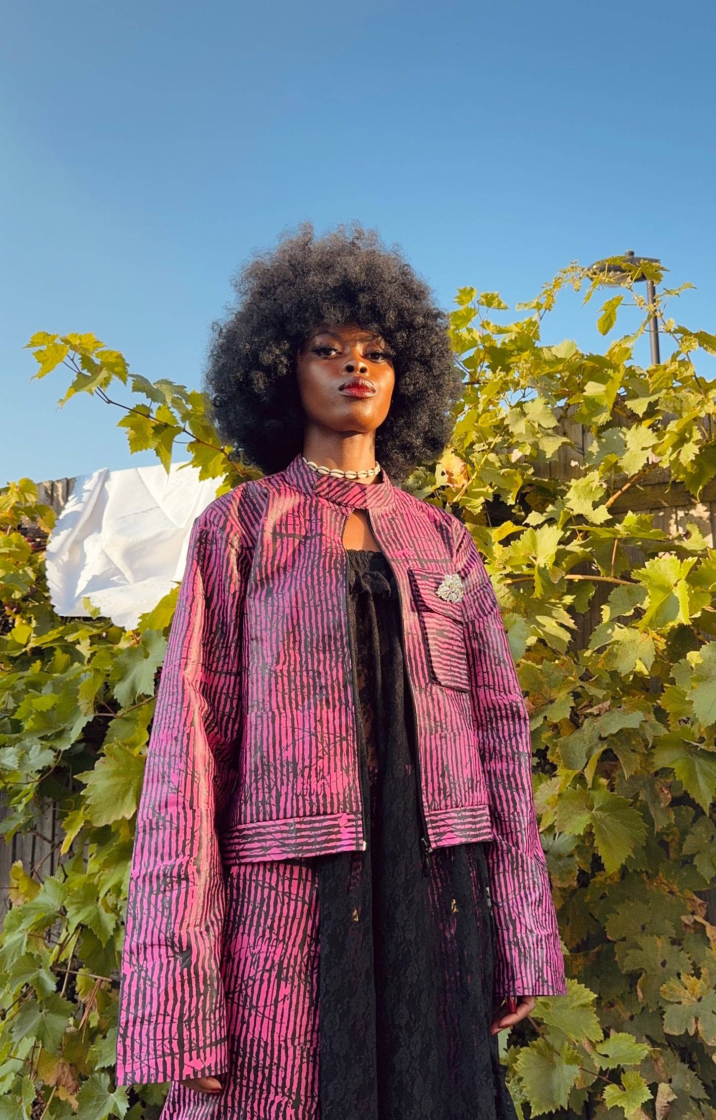 Pink Adire Print Jacket
