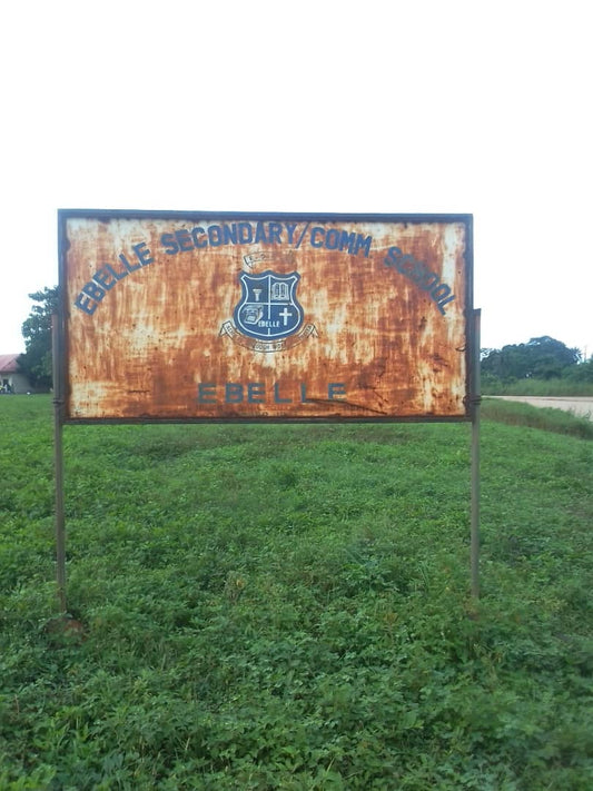Ebelle School signboard, edo state nigeria