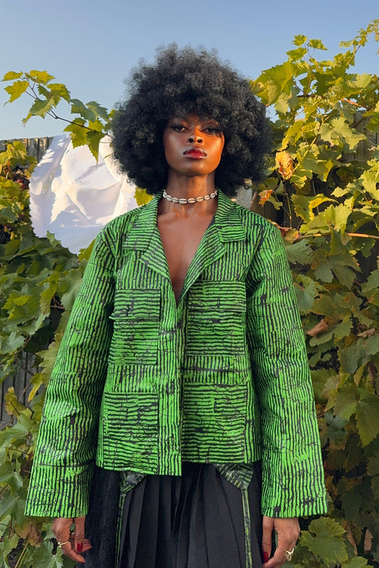 Utilitarian Adire Print Jacket Petite