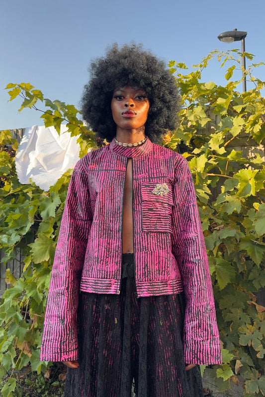 Pink Adire Print Jacket